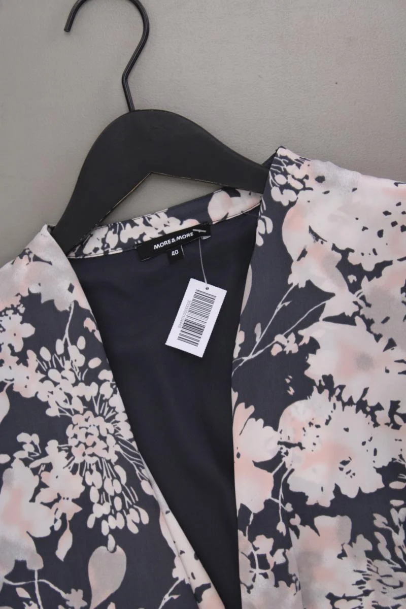 More&More Midikleid Gr. 40 mit Blumenmuster Ärmellos grau aus Polyester