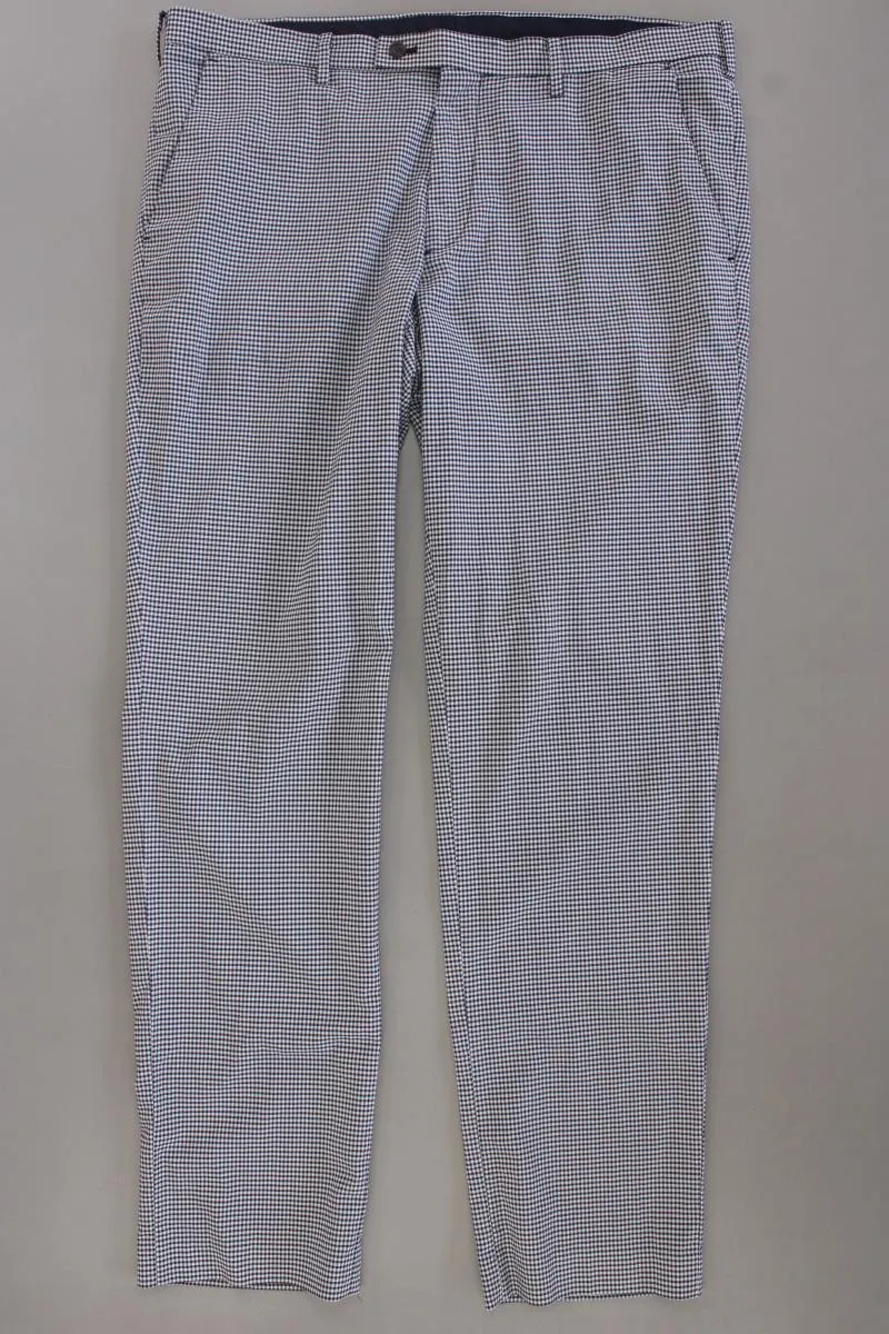 Uniqlo Chinohose für Herren Gr. W38/L34 kariert blau aus Polyester