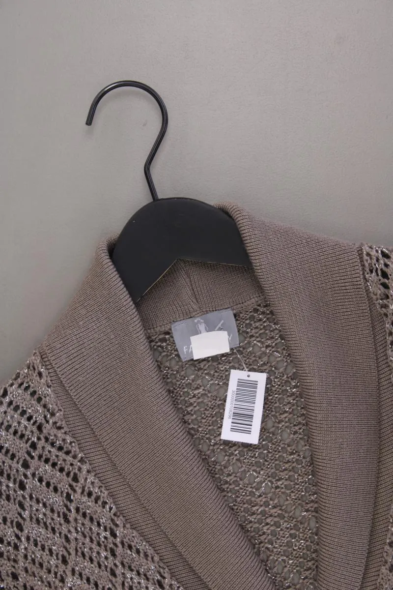 FAIR LADY Strickjacke Gr. 40 Langarm mit Glitzer grau aus Polyacryl