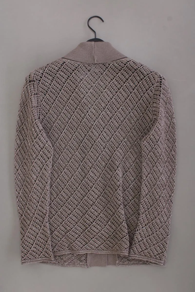 FAIR LADY Strickjacke Gr. 40 Langarm mit Glitzer grau aus Polyacryl