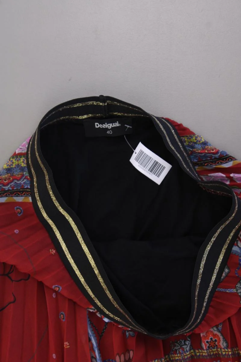 Desigual Tüllrock Gr. 40 mit Blumenmuster rot aus Polyester