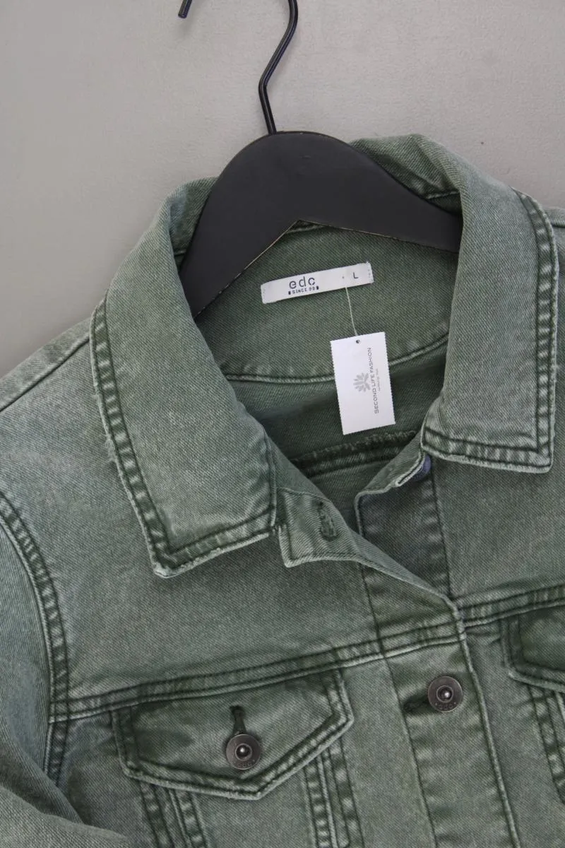 edc by Esprit Jeansjacke Gr. L neuwertig grün aus Baumwolle