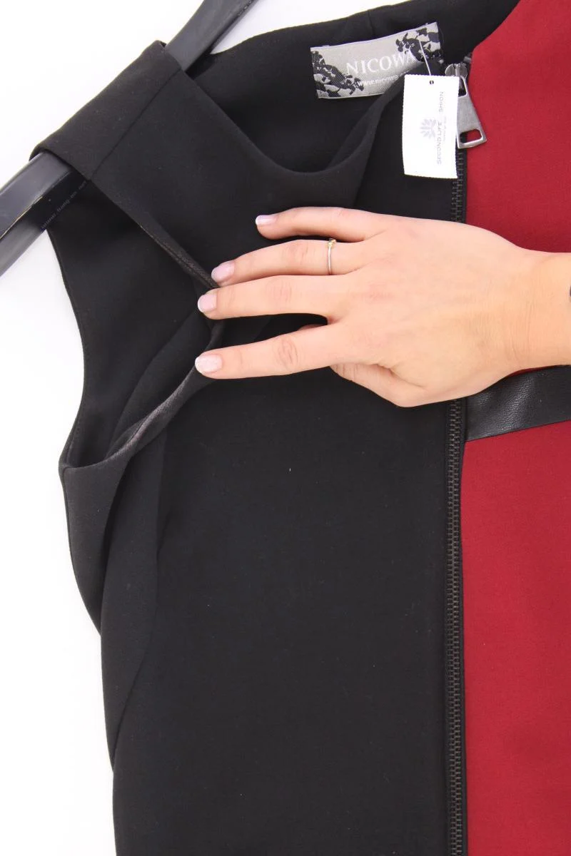 Nicowa Etuikleid Gr. 36 Ärmellos rot aus Polyester