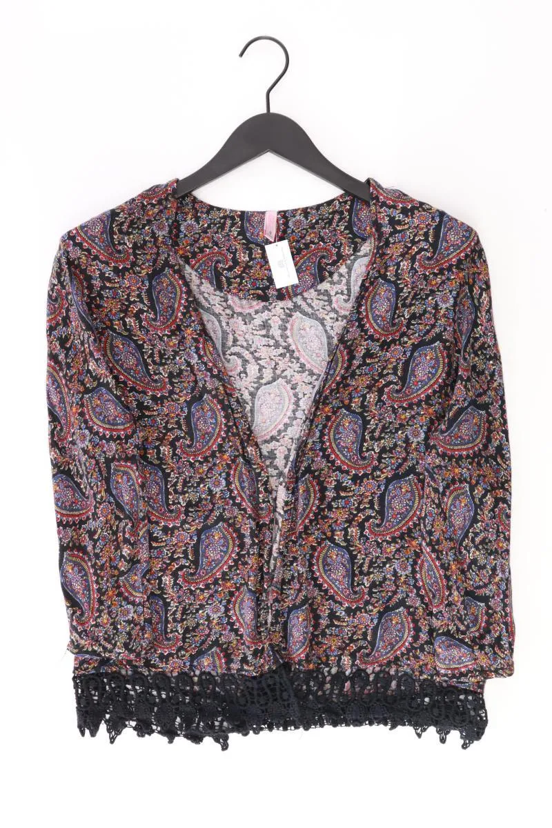 Bershka Regular Cardigan Gr. S mit Paisleymuster 3/4 Ärmel schwarz