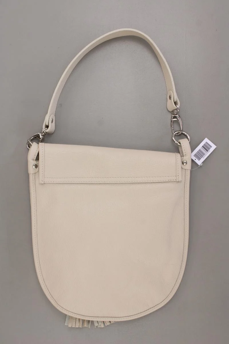 Schultertasche creme aus Leder