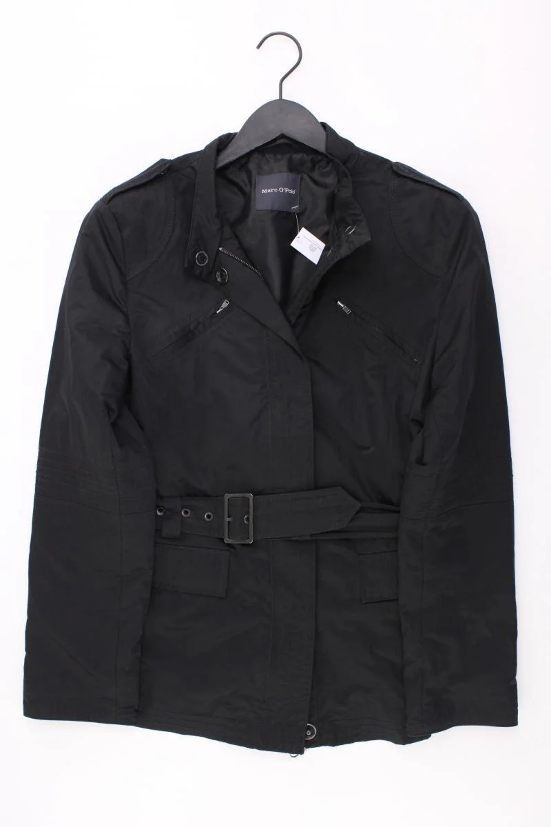 Marc O'Polo Übergangsjacke Gr. 42 mit Gürtel schwarz aus Polyester