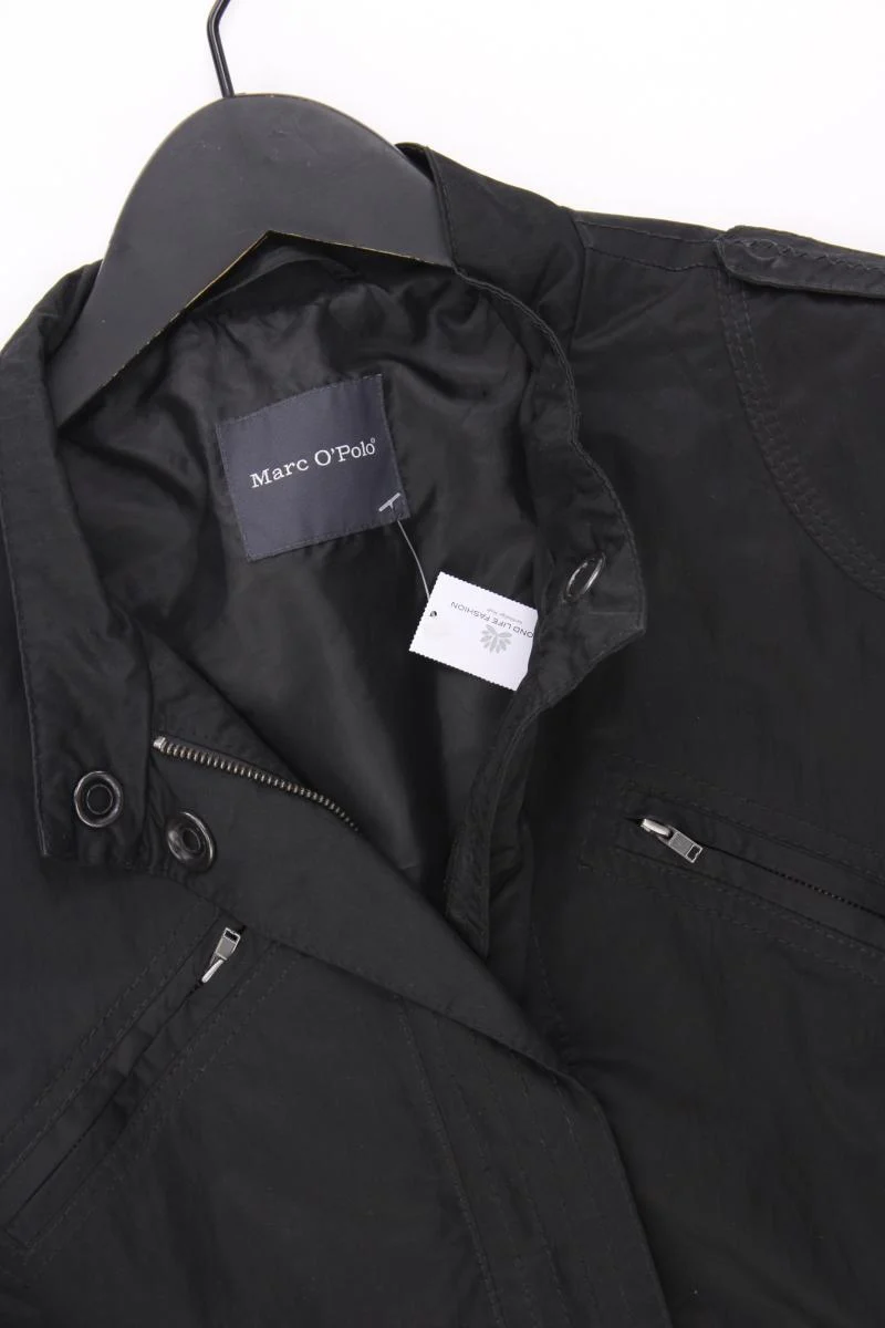 Marc O'Polo Übergangsjacke Gr. 42 mit Gürtel schwarz aus Polyester