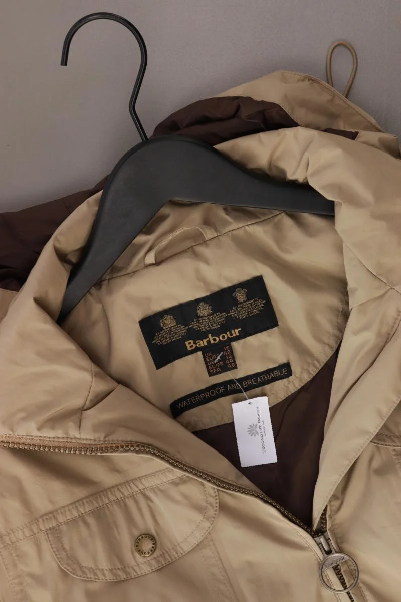 Barbour Übergangsjacke Gr. 42 mit Gürtel creme aus Polyester