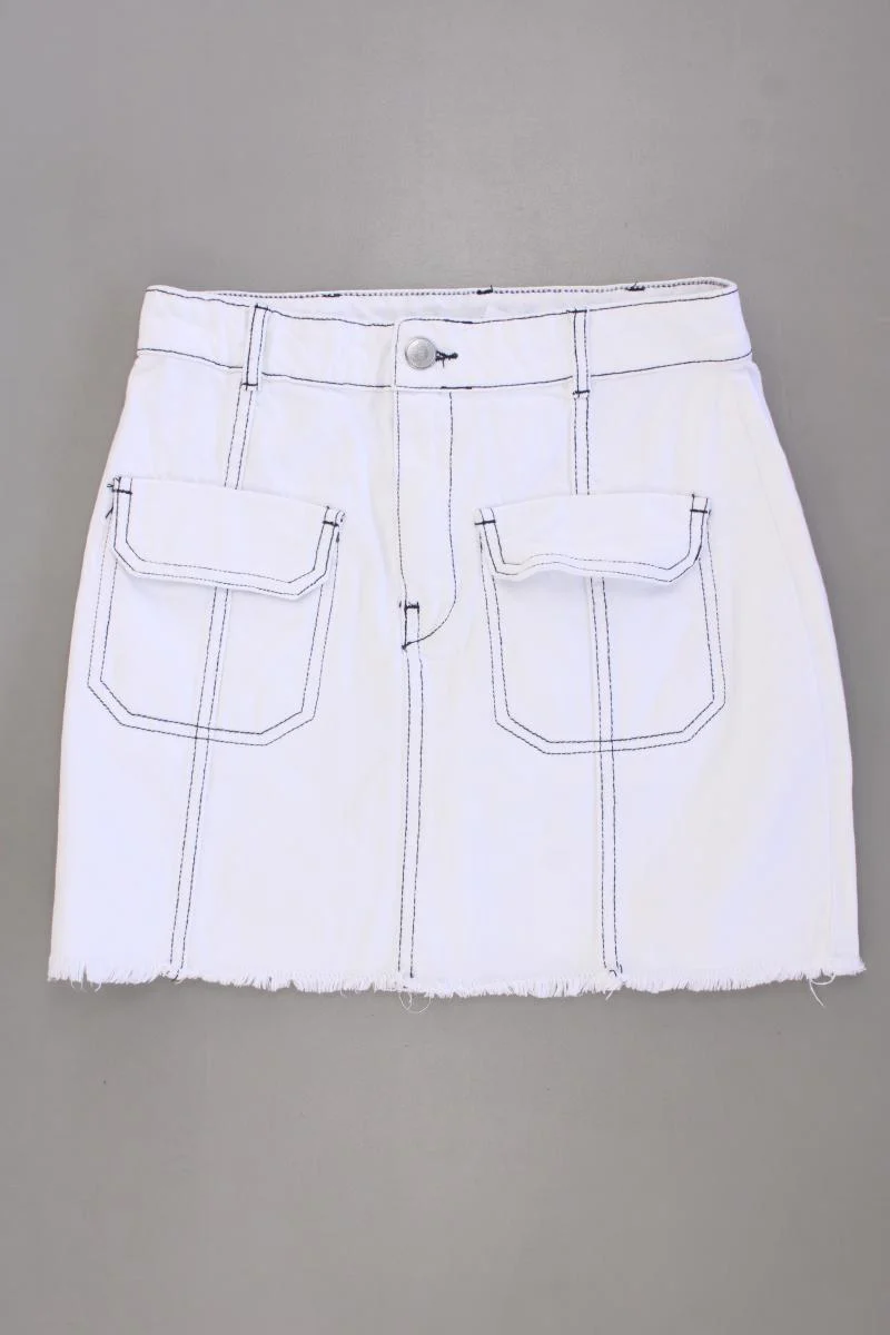 Zara Jeansrock Gr. S weiß aus Baumwolle