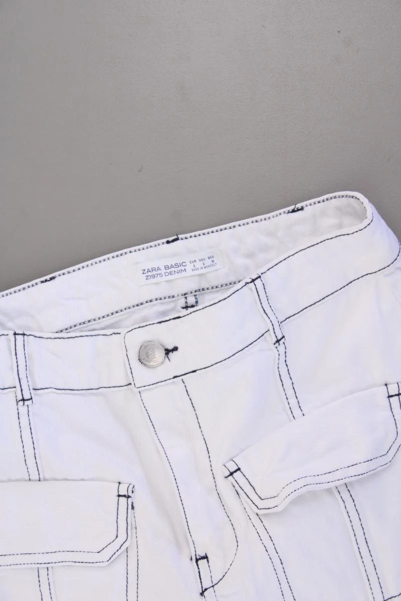 Zara Jeansrock Gr. S weiß aus Baumwolle