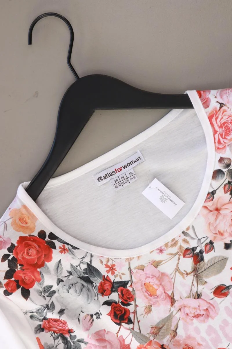 Atlas for Women Printshirt Gr. 44/46 mit Blumenmuster 3/4 Ärmel weiß