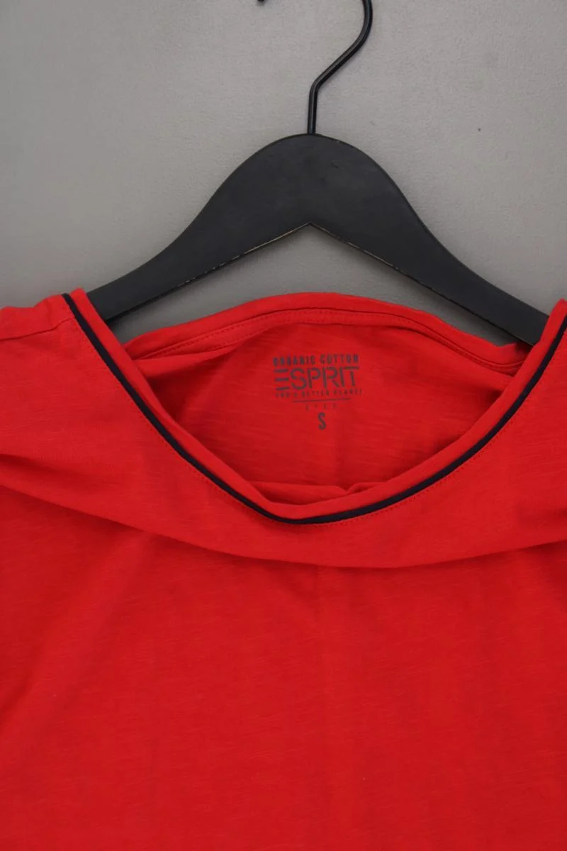 Esprit T-Shirt Gr. S neuwertig Kurzarm rot aus Baumwolle