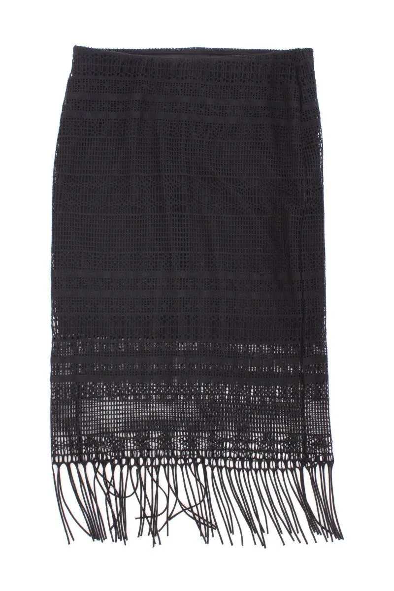 Vero Moda Fransenrock Gr. S schwarz aus Polyester