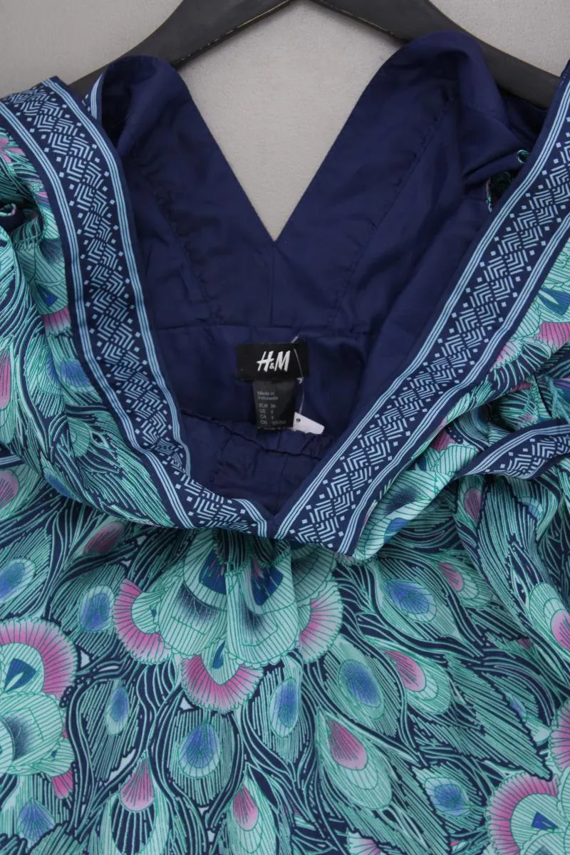 H&M Sommerkleid Gr. 36 mit Gürtel Träger blau aus Polyester