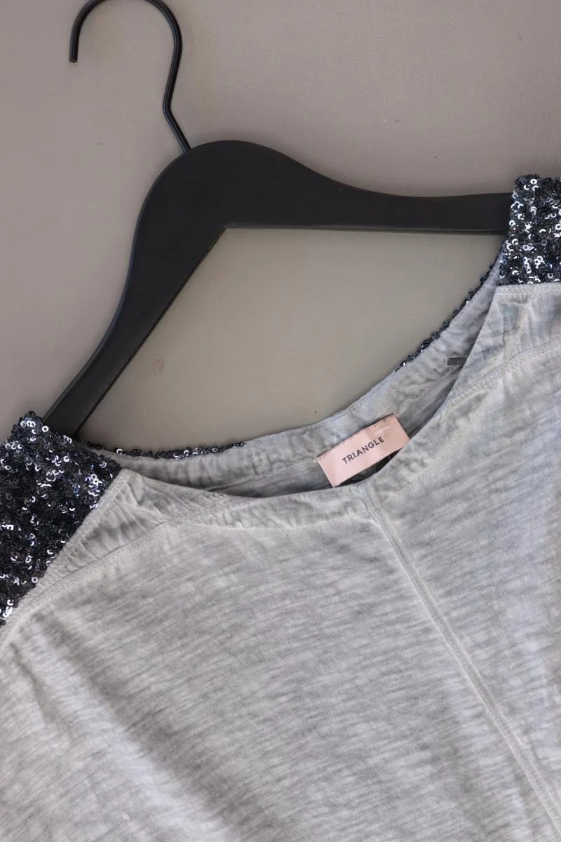 Triangle by s.Oliver Kurzarmkleid Gr. XL mit Pailletten grau