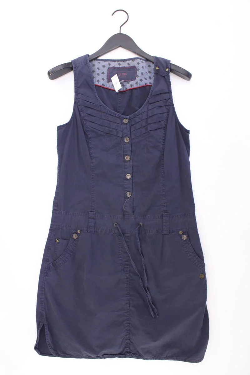 Gin Tonic Midikleid Gr. 40 Ärmellos blau aus Baumwolle