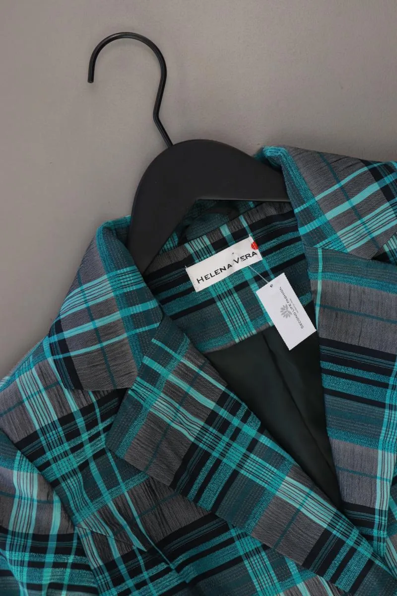 Helena Vera Longblazer Gr. Kurzgröße 21 kariert türkis aus Polyester