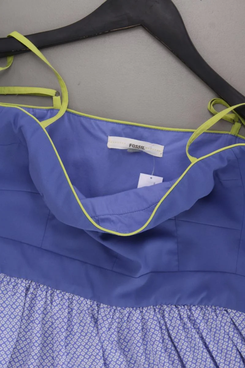 Fossil Midikleid Gr. 38 Träger blau aus Polyester