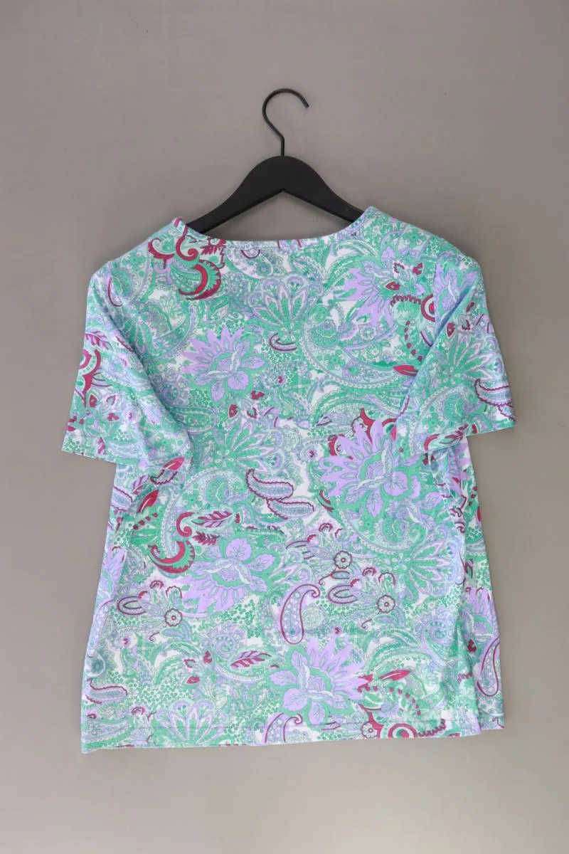 Helena Vera Printshirt Gr. 42 mit Paisleymuster Kurzarm grün aus Polyester