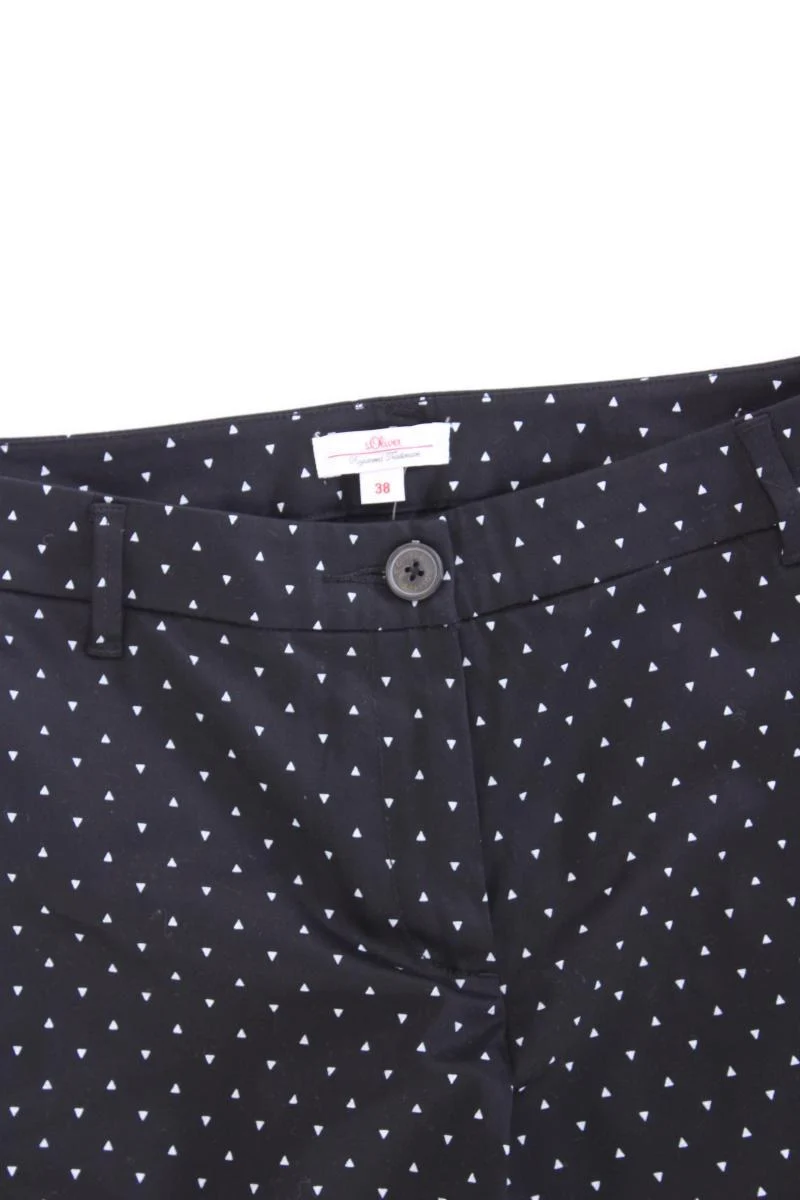s.Oliver Stoffhose Gr. 38 geometrisches Muster schwarz aus Baumwolle