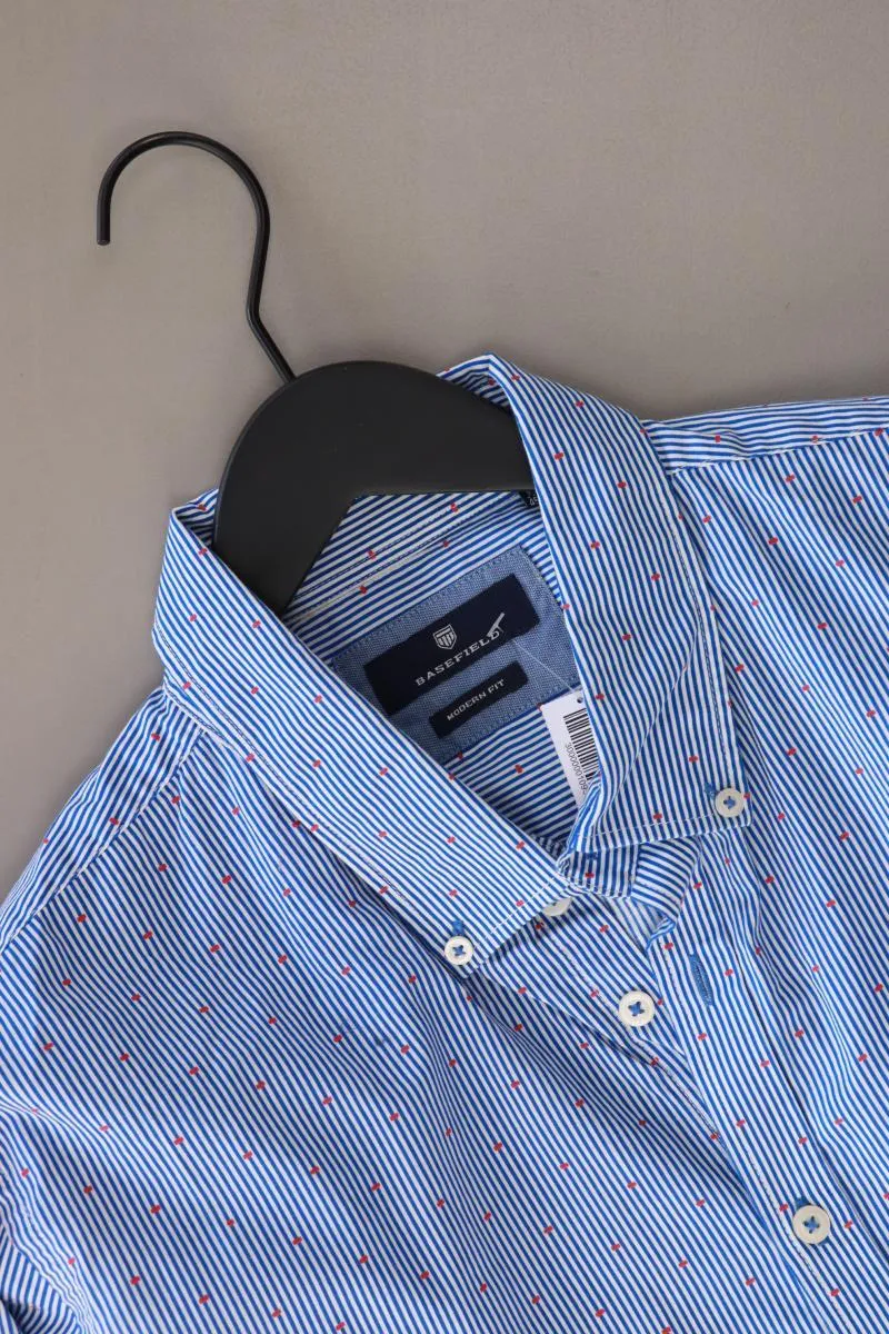 Basefield Langarmhemd für Herren Gr. XXL blau aus Baumwolle
