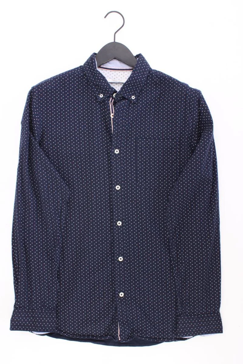 Jack & Jones Langarmhemd für Herren Gr. L blau aus Baumwolle