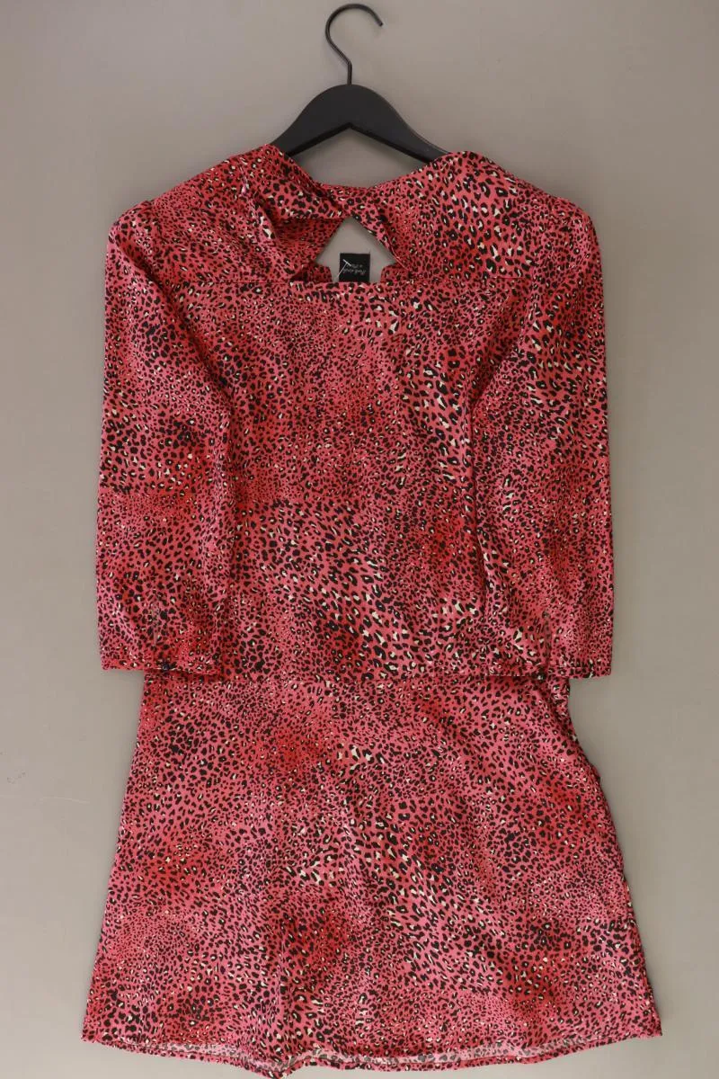 Maison Scotch Midikleid Gr. S mit Tierdruck 3/4 Ärmel rot aus Polyester