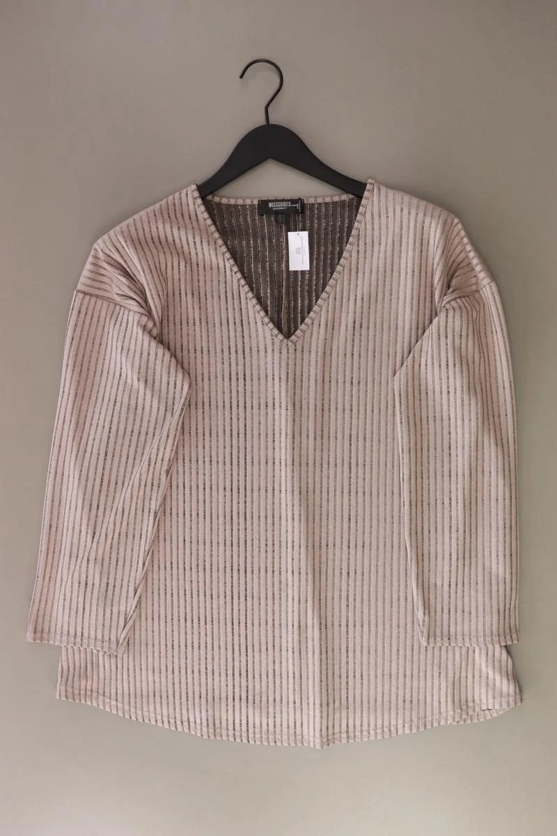 MISSGUIDED Maternity Shirt Gr. 44 gestreift Langarm grau aus Polyester