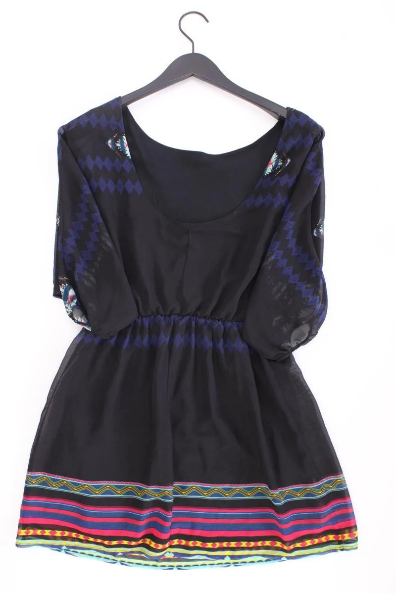 Stradivarius Chiffonkleid Gr. M 3/4 Ärmel schwarz aus Polyester