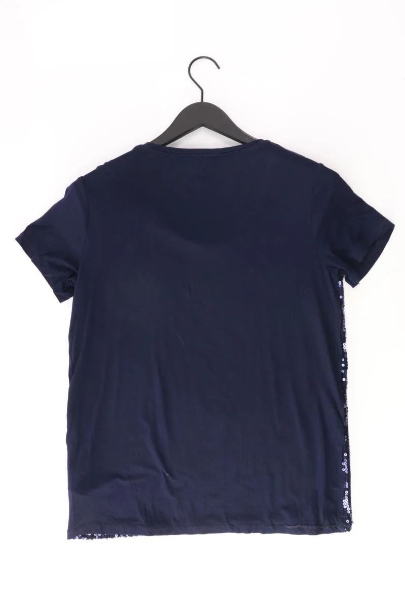 Esprit T-Shirt Gr. L Kurzarm mit Pailletten blau aus Viskose