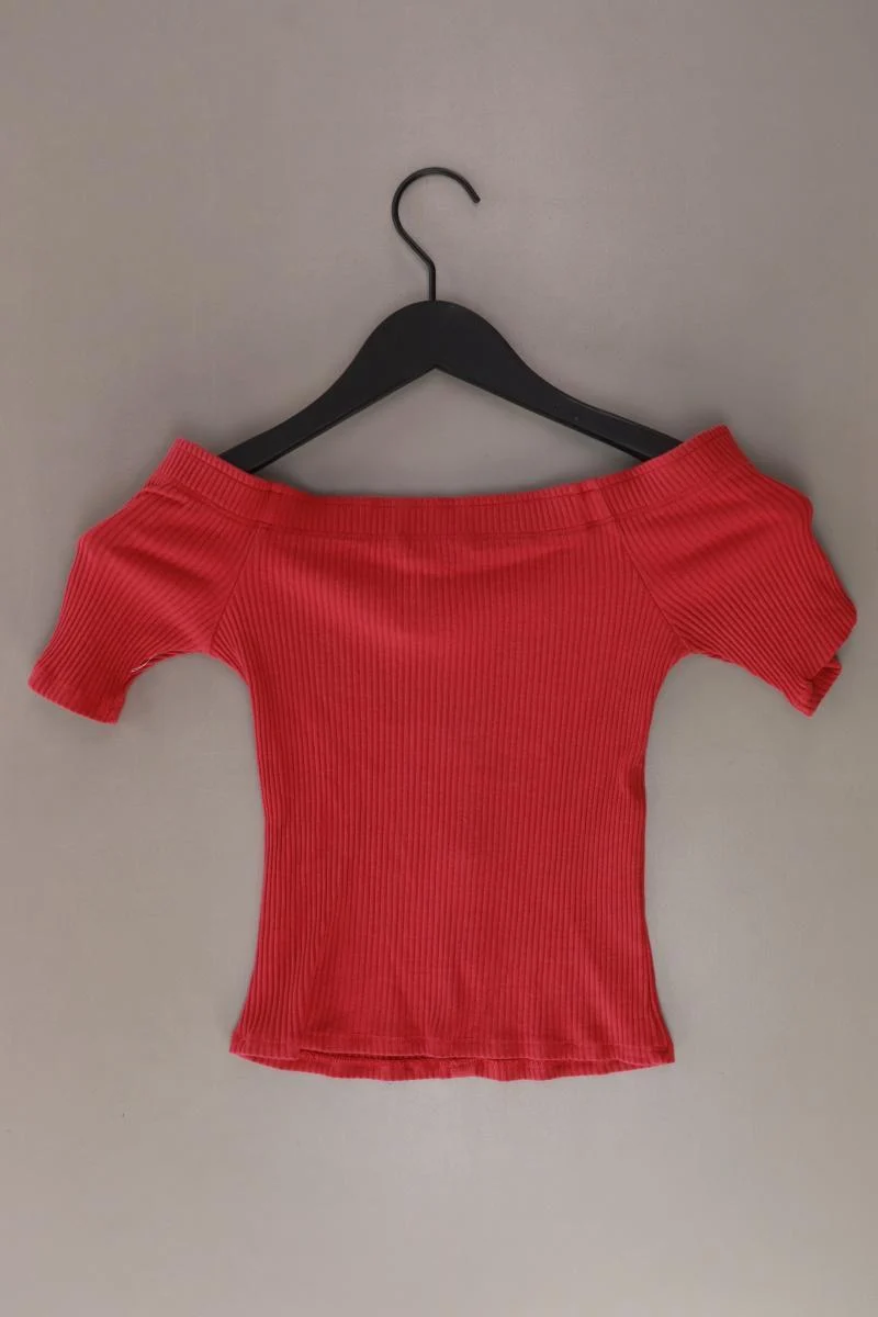 Review T-Shirt Gr. XS Kurzarm rot aus Baumwolle