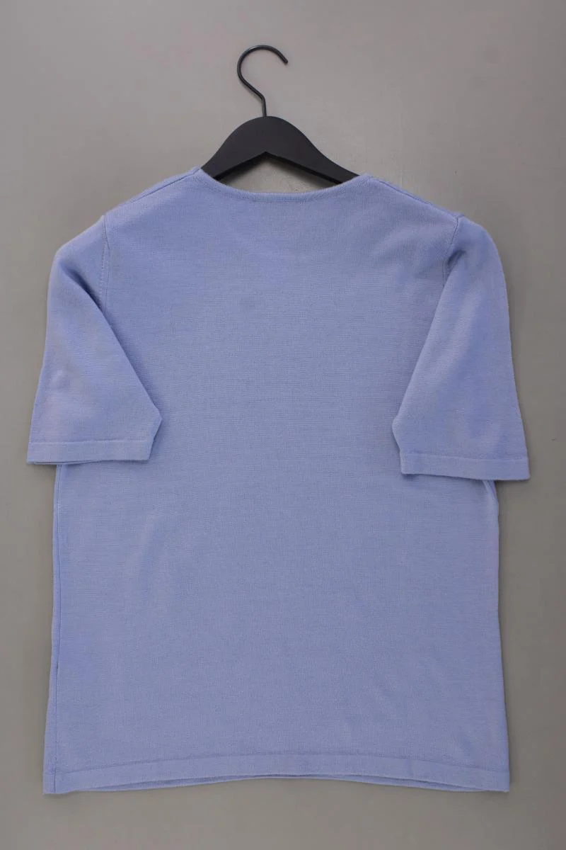Peter Hahn Strickshirt aus Wolle Gr. 40 Kurzarm blau