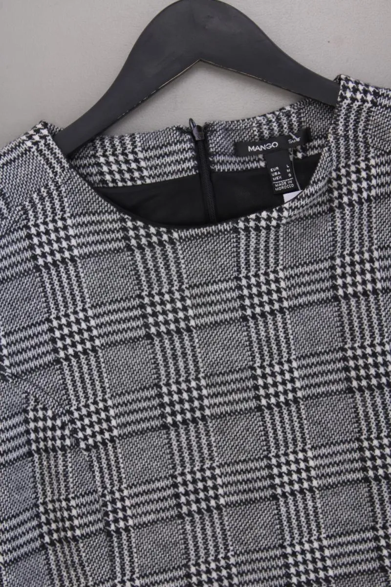 Mango Bleistiftkleid Gr. L kariert Ärmellos grau