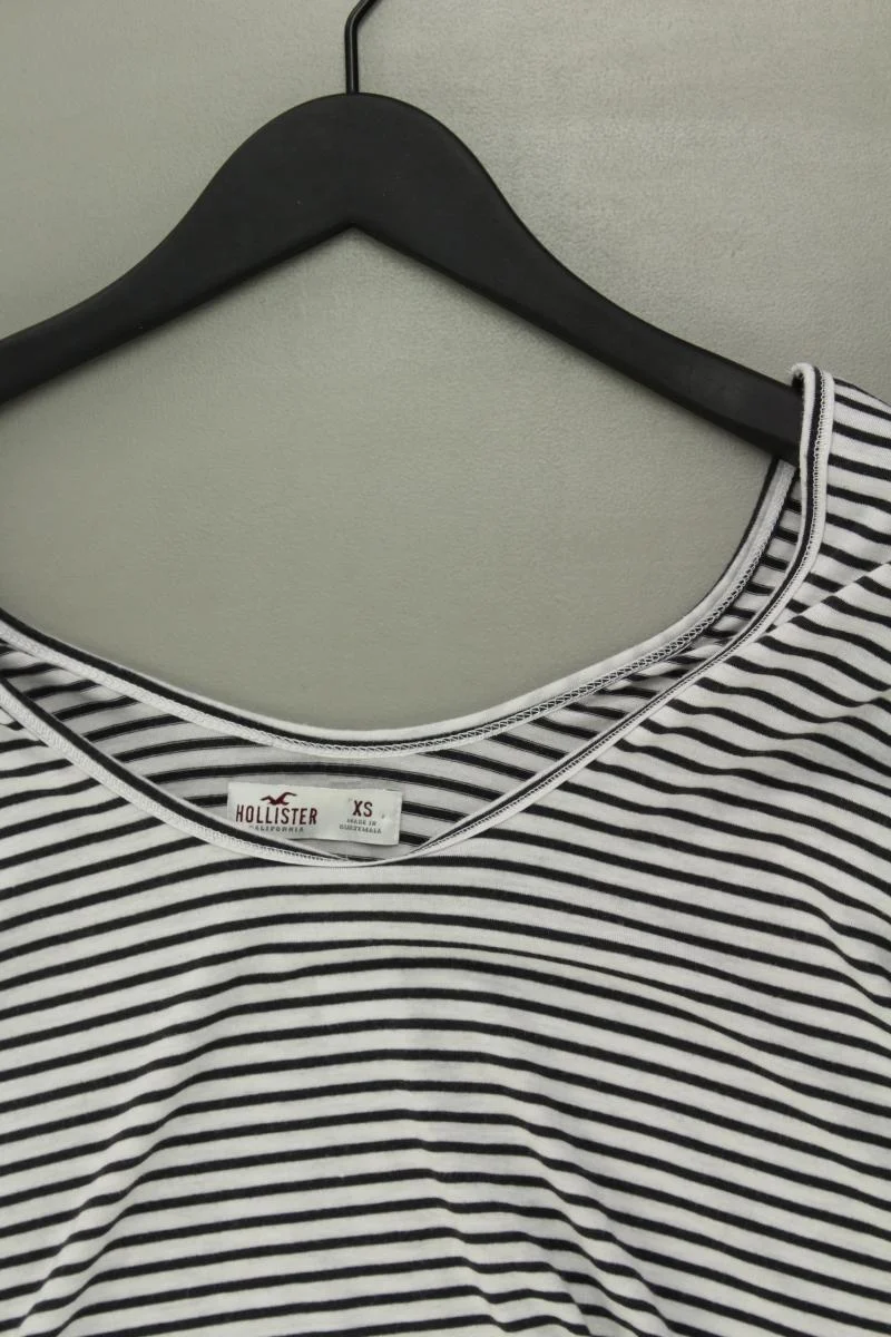 Hollister Cropped Shirt Gr. XS gestreift Langarm weiß