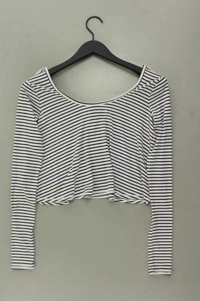 Hollister Cropped Shirt Gr. XS gestreift Langarm weiß