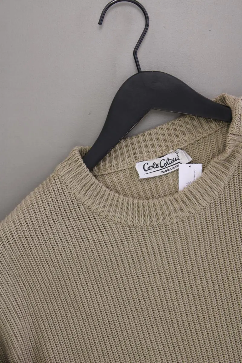 Carlo Colucci Grobstrickpullover für Herren Gr. 54 Vintage braun aus Baumwolle