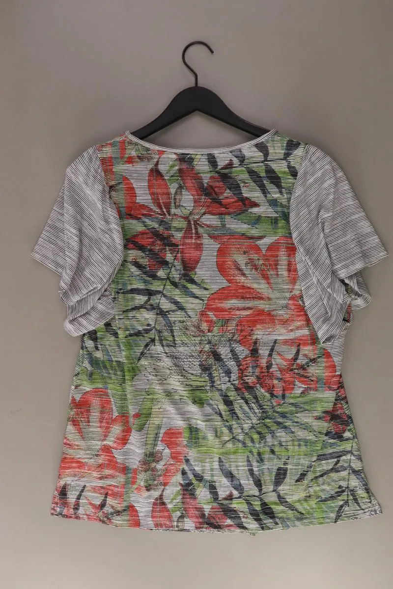 Navigazione Printshirt Gr. 44 mit Blumenmuster Kurzarm mehrfarbig aus Viskose