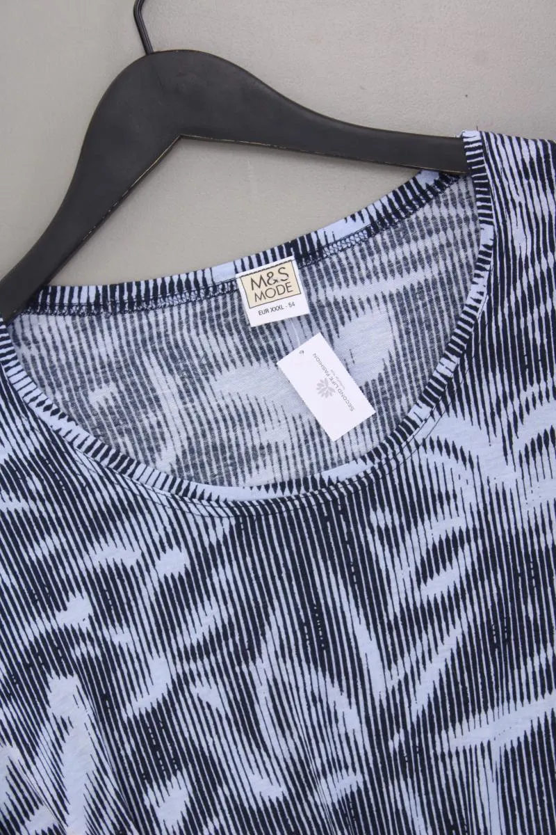M&S Printshirt Gr. 54 Kurzarm blau aus Viskose