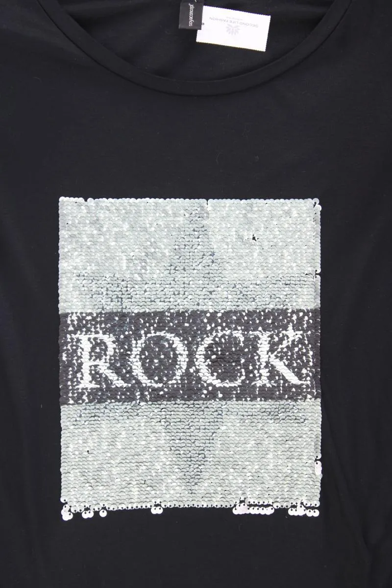 soyaconcept Longsleeve-Shirt Gr. S Langarm mit Pailletten schwarz aus Viskose