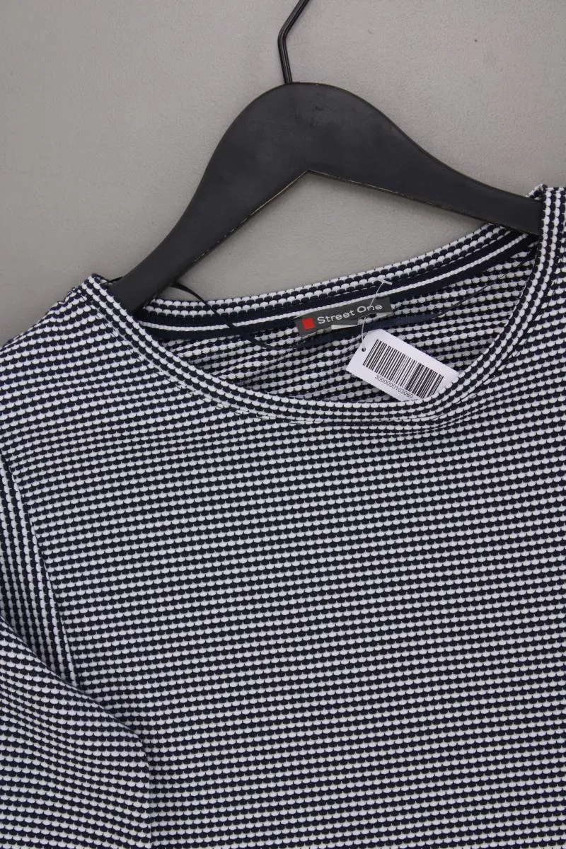 Street One Longsleeve-Shirt Gr. 34 geometrisches Muster Langarm blau aus Viskose