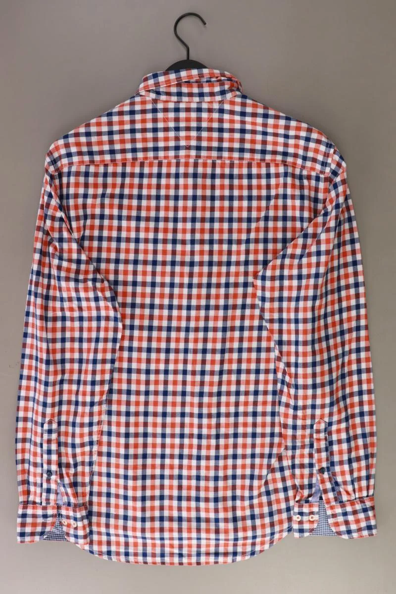 Tommy Hilfiger Karohemd für Herren Gr. XL kariert Langarm orange aus Baumwolle