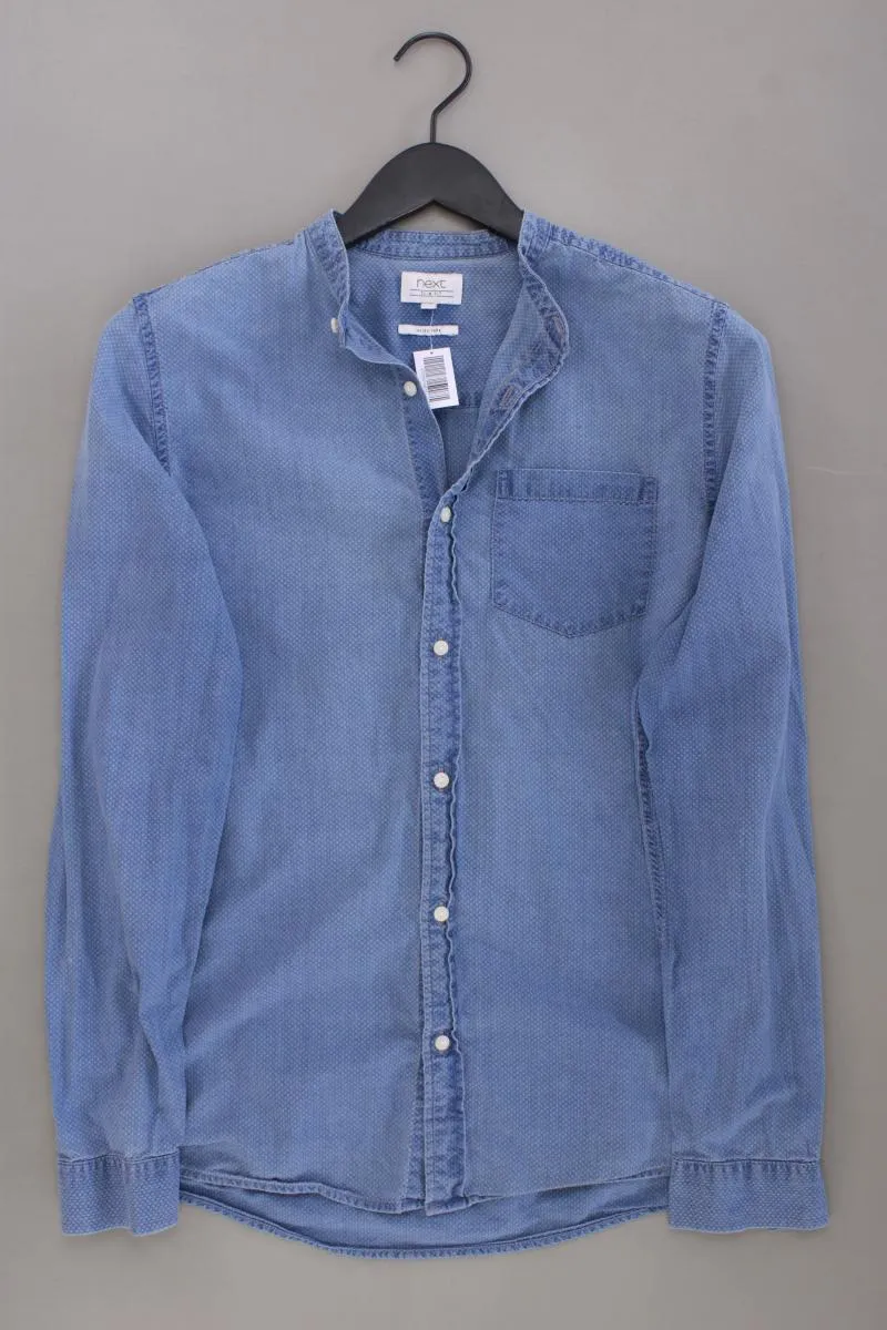 next Langarmhemd für Herren Gr. S blau aus Baumwolle