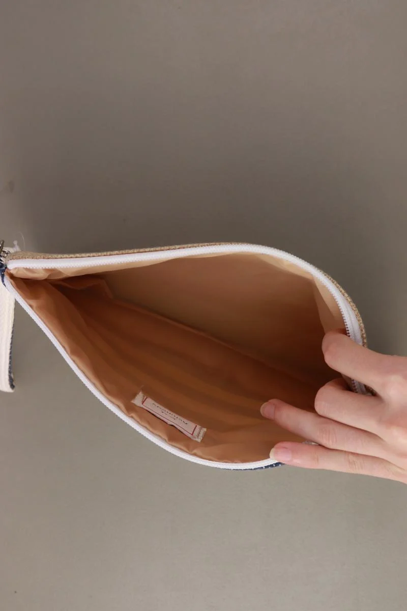 Pouch gestreift blau