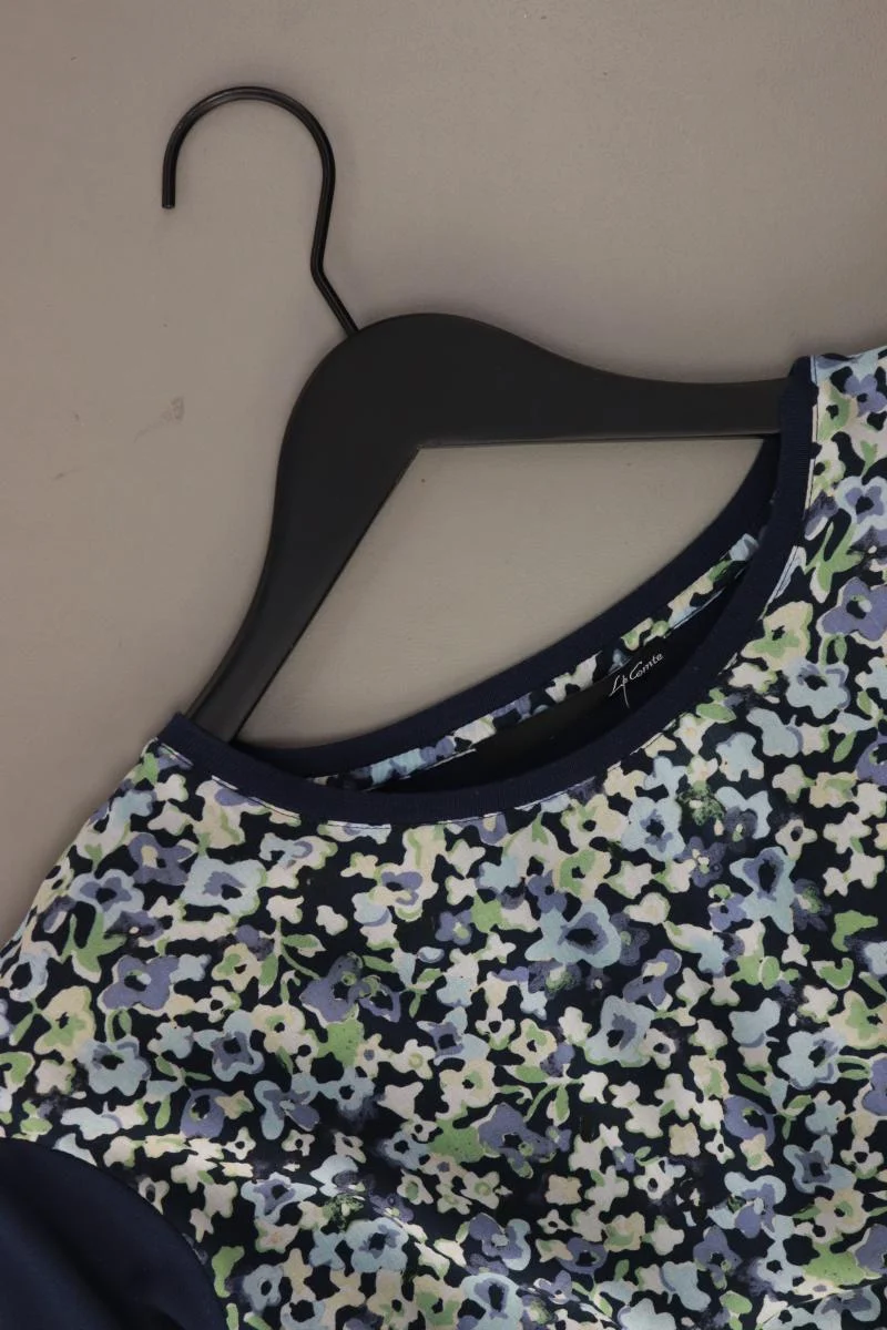 Le Comte Printshirt Gr. 38 mit Blumenmuster 3/4 Ärmel blau
