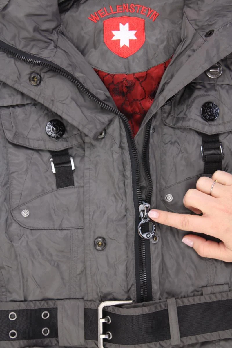 Wellensteyn Jacke Modell Chocolate Gr. XS mit Gürtel grau aus Polyester