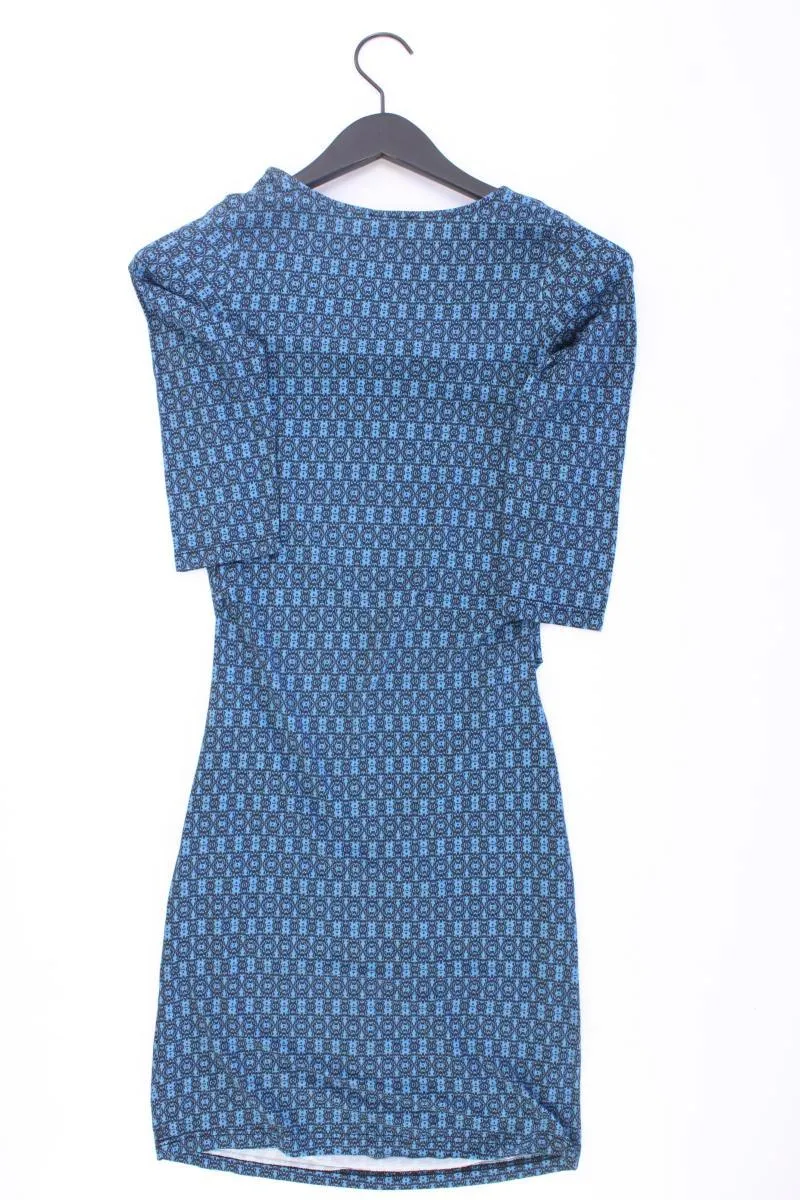 Ato Berlin Jerseykleid Gr. XS geometrisches Muster 3/4 Ärmel blau aus Viskose