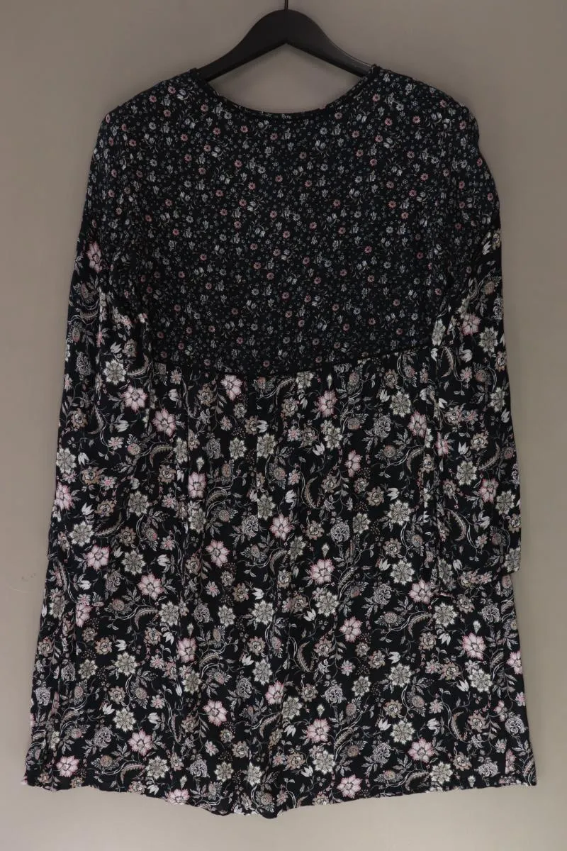 Esprit Langarmkleid Gr. 38 mit Blumenmuster schwarz aus Viskose