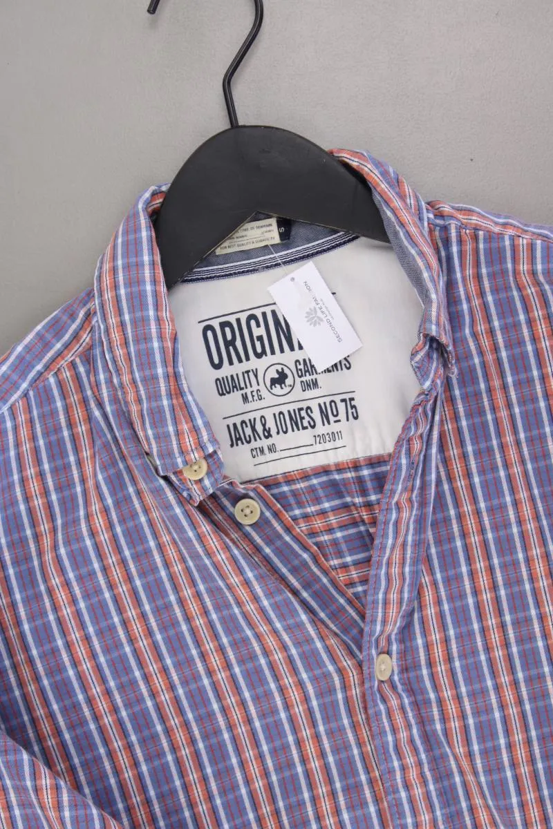Jack & Jones Karohemd für Herren Gr. S kariert Langarm blau aus Baumwolle