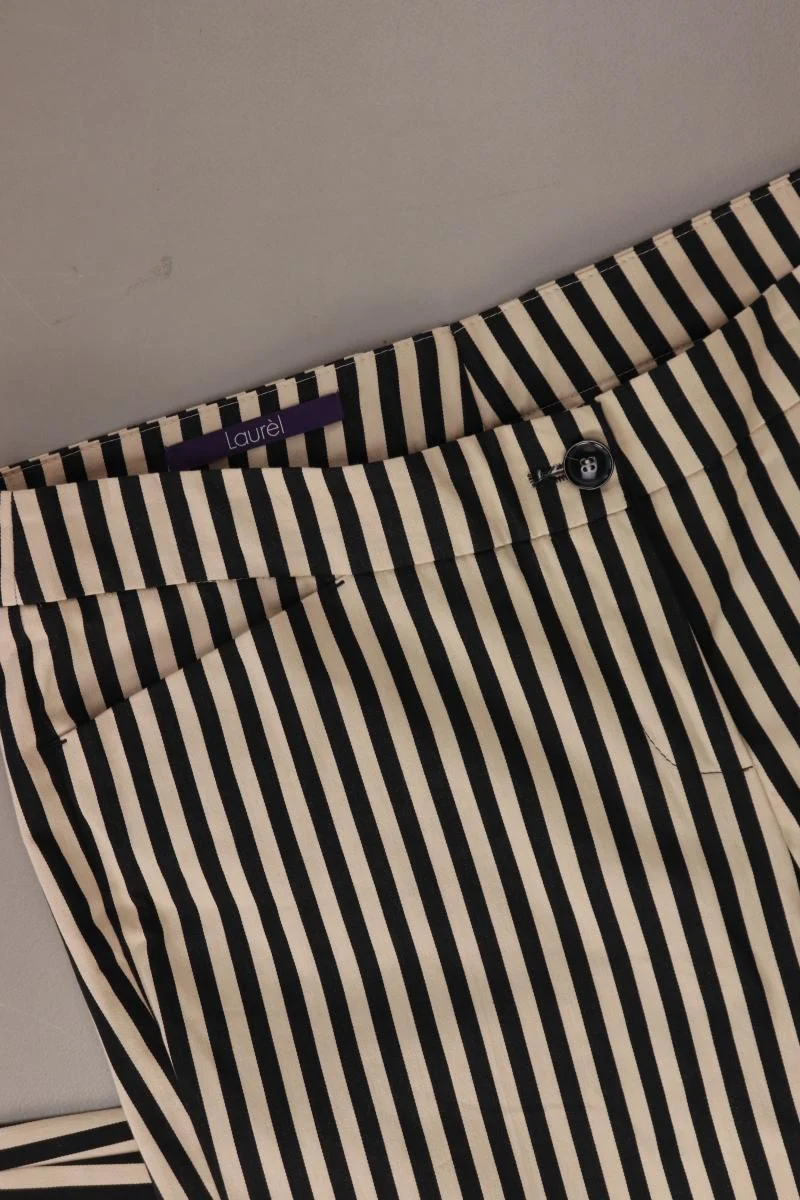 Laurèl Stoffhose Gr. 38 gestreift schwarz aus Baumwolle