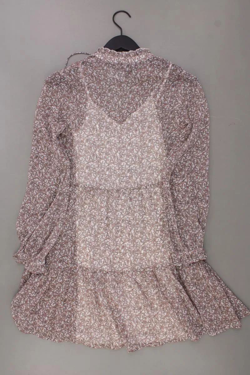 New Look Chiffonkleid Gr. 32 mit Blumenmuster Langarm rosa